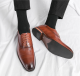 Fashion Casual Low Heel Men's Pointed Leather Shoes