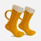 3D Beer Mug Socks Creative Knitted Yellow Room Socks