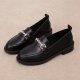 Versatile Shoes Women''s Shoes Lefu Shoes British Black Flat Bottom Diamond Shoes