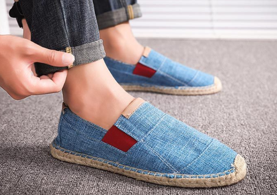 Handmade straw shoes canvas shoes