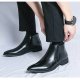 High-top Leather Shoes Men's Side Zipper British Working Wear Ankle Boots