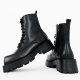 Square Martin Boots Men's Thick Soles European And American Lovers High Top Leather